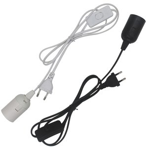 Câble d'alimentation E27 pour lampes, cordon de 1.8m avec bouton et douille pour <span class=keywords><strong>ampoule</strong></span> bulbe LED, système d'éclairage suspendu - Product Image 1