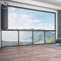 Porte pliante en aluminium à double vitrage, design accordéon pour villa, balcon, cuisine