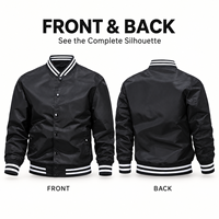 Blouson de baseball américain classique pour homme, personnalisé avec logo, haute qualité, style universitaire, décontracté, streetwear, boutons-pression, col côtelé rayé