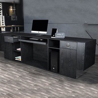 Meubles de bureau, d'hôtel et de salon de beauté sur mesure, comptoir de réception moderne noir, table de réception