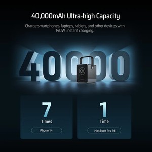Cuktech P01 40000mAh 300W MAX สถานีพลังงานสำรองแบบพกพาและพาวเวอร์แบงค์ ชาร์จเร็ว ฮับ USB สำหรับพีซี+ABS CE ROHS FCC - Product Image 3