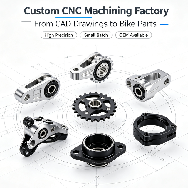 Parts Manufacturing CNC Service, Machined Prototypes Custom Aluminum Bicycle Parts, Custom High Precision Metal Component