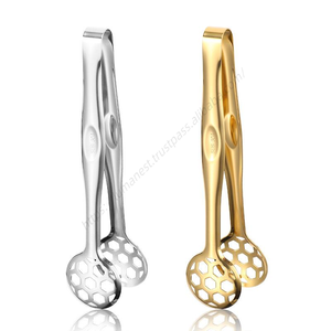 Pinzas de cocina al por mayor Syh1216 de acero inoxidable de grado alimenticio con filtro de malla, clip dos en uno de metal - Product Image 1