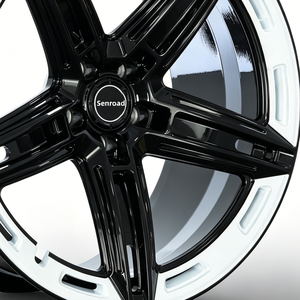 Jantes en alliage noir et blanc à 5 branches, 18, 19, 20, 21, 22 pouces, 5x112, 5x120, 5x114.3, pour Benz, BMW, Audi, Porsche, Range Rover Sport - Product Image 6
