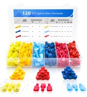 Kit d'assortiment de connecteurs de câbles électriques isolés en laiton, à sertir, de type fourche, anneau, mâle et femelle