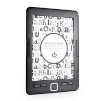 XPOD BK6033 8GB Layar E-Ink 6-inci Pembaca Ebook Lampu Latar Resolusi 1024x758 Plastik Hitam Putih Pendidikan Ibrani Alkitab Linux
