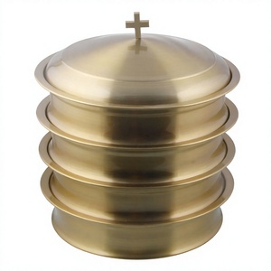 MAYUR EXPORTS Juego de Bandejas para Servir Comunión de Alta Calidad con Acabado Metálico Pulido, Grado Deluxe, Apto para Contacto con Alimentos, Modelo 9231 Place - Product Image 1