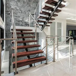 Escadas de dedo para escada, venda quente de escadas com feixe duplo, design personalizado, madeira de placa para escada, área externa, venda quente