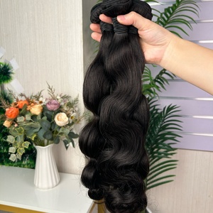 ผมต่อแบบ Body Wave ขายส่ง 9a ยอดนิยม น้ำหนัก 100 กรัมต่อแพ็ค ผมแท้ 100% แบบ Super Double Drawn - Product Image 4