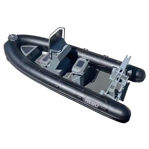 Bateau pneumatique semi-rigide à coque en aluminium en V profond de 17,7 pieds RIB540 Orca/Hypalon/PVC avec moteur - Product Image 1
