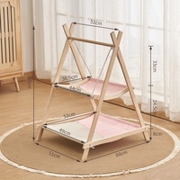 Hamac pour chat à deux niveaux PAIPET, lit pour animaux de compagnie en bois en forme de A avec hamac suspendu, salon pour chat avec lit inférieur, vente en gros personnalisée