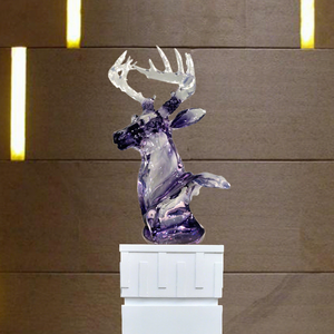 Ornement en résine tête de cerf en cristal 500x300x750mm Décoration moderne pour la maison Art abstrait Décoration d'entrée - Product Image 2