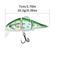 Leurre Artificiel Multi-Sections Luya 70mm/10.2g en Acier Inoxydable avec Hameçons pour Pêche en Mer et Fournitures de Pêche en Plein Air
