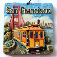 Nouveauté 2026 : Aimant de réfrigérateur personnalisé en résine 3D San Francisco et aimant de frigo souvenir touristique