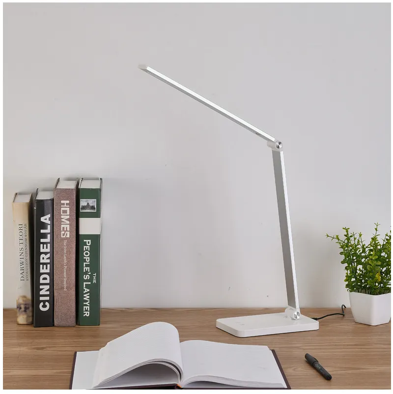 LED USB 5V/2A 5W 10W silver white black folding wireless portable desk lamp book reading indoor lighting table lamp