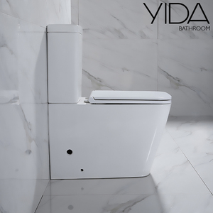 YIDA <span class=keywords><strong>WC</strong></span> moderne en céramique à double chasse, sans bride, norme européenne, avec <span class=keywords><strong>abattant</strong></span> à fermeture douce, disponible en sortie P et sortie S - Product Image 4