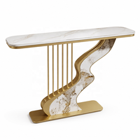Table console moderne en tissu personnalisable, style dalle de roche créative, pour entrée ou salon, luxe léger