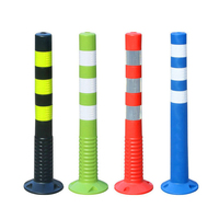 Poteau de séparation de voie en PU de 115 cm hautement réfléchissant, marqueur de sécurité routière flexible, délimiteur d'autoroute, borne de protection anti-collision pour parking
