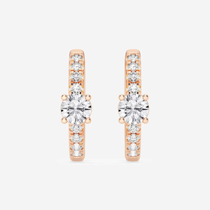Pendientes de aro pequeños con diamantes cultivados en laboratorio de 3_4 quilates para mujer, joyería fina elegante para el día a día, minimalista y brillante - Product Image 1