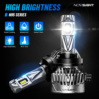 Ampoule de phare LED haute puissance Novsight N95 H7 H4/H11/H13/9005/9006/90012 30000LM IP68 étanche pour X5/A8, compatible universel