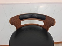 Tabouret de bar vintage pour cuisine, siège rembourré, chaise de bar en bois