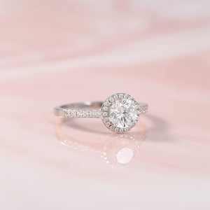 Anillo de Plata de Ley S925 CANNER con Halo Redondo de 1.25 Quilates y Circonitas Cúbicas, Anillos de Compromiso para Mujer, Anillos de Promesa - Product Image 4