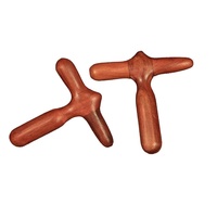 Bâton de massage portatif en bois d'acajou en gros, outil Gua Sha, masseur en forme de croix pour soulager les points d'acupression et les muscles, fonction musicale