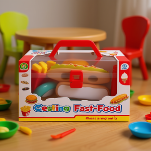 Fast <b>Food</b> Basket Toy Set With Burger Fries Drink And Ketchup <b>For</b> <b>Kids</b> <b>Play</b> Kitchen - Product Image 3