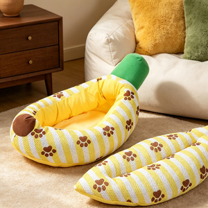 <span class=keywords><strong>Cama</strong></span> para Mascotas de Felpa Suave con Forma de Plátano, Nido de Lujo para Gatos, Cojín Lavable para Perros, para Mascotas Pequeñas y Medianas - Product Image 2