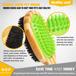 Eco-friendly Double-Sided Beauty Bamboo Wooden Needle Comb Pet Grooming Tool Dog <strong>Cat</strong> Massage Hair Brush Flea Knot Removal - Product Image 2