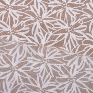 Tissu 100% polyester 100 g/m² 150 cm imprimé floral abstrait kaki marron blanc léger et doux pour robes, chemisiers, <span class=keywords><strong>rideaux</strong></span> - Product Image 4