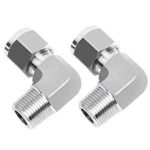 Raccords d'instrumentation pour <span class=keywords><strong>tube</strong></span> de 1/4 po DE x raccord de compression à double ferrule NPT de 1/4 po, en acier inoxydable <span class=keywords><strong>316</strong></span>, coudé mâle à 90 degrés - Product Image 3