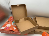 Flûtes chinoises à 3 plis en carton brun, boîtes de livraison de Pizza, moto imprimée personnalisée à emporter en vente