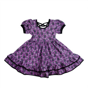 Abito Vintage con Motivo <span class=keywords><strong>Gatto</strong></span> Autunnale per Bambine, <span class=keywords><strong>Vestito</strong></span> Casual in Maglia a Maniche Corte Personalizzato per Bambine - Product Image 1