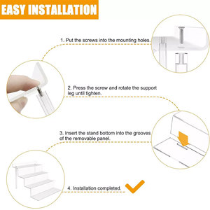 Elevadores acrílicos aceptables personalizados OEM 11,8 "W X 8,5" D Exhibición escalonada de acrílico de tres niveles Decoración de exhibición de joyería - Product Image 3