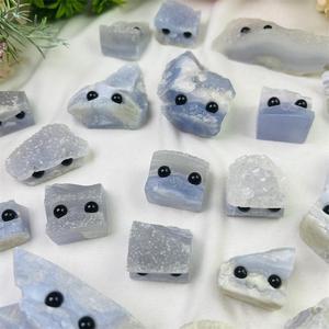 Prix usine naturel haute qualité <span class=keywords><strong>bleu</strong></span> <span class=keywords><strong>dentelle</strong></span> <span class=keywords><strong>Agate</strong></span> pour cadeaux décoration Animal cristal grappe hérisson - Product Image 2