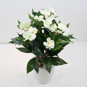 Suministro del Fabricante: Plantas Artificiales de <span class=keywords><strong>Impatiens</strong></span> de 7 Ramas para Decoración de Bodas y Acción de Gracias, Flores de Plástico Ecológicas Hechas a Mano en Maceta - Product Image 2