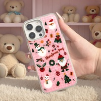 Coque de téléphone à panneau arrière magnétique remplaçable pour iphone 17/17pro/17promax/17air avec le puzzle de noël doré