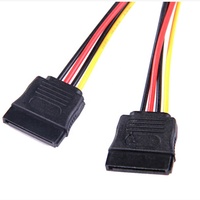 Cable adaptador de corriente SATA de 4 pines a doble 15 Pines de fábrica 2 en 1 IDE Cable IDE de blindaje trenzado de cobre puro