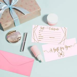 Certificado <span class=keywords><strong>de</strong></span> <span class=keywords><strong>regalo</strong></span> floral <span class=keywords><strong>de</strong></span> hoja <span class=keywords><strong>de</strong></span> oro Vale <span class=keywords><strong>de</strong></span> papel, tarjetas <span class=keywords><strong>de</strong></span> visita <span class=keywords><strong>para</strong></span> salón <span class=keywords><strong>de</strong></span> belleza Restaurante <span class=keywords><strong>Spa</strong></span> Tarjeta <span class=keywords><strong>de</strong></span> cupón única <span class=keywords><strong>para</strong></span> él y ella - Product Image 2