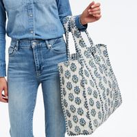 Sac fourre-tout matelassé en coton surdimensionné pour femme, motif imprimé bonbons, avec fermeture éclair, design personnalisé, multicolore, vente en gros
