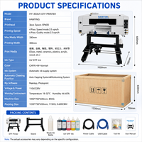 Nouvelle machine d'impression d'étiquettes en cristal UV DTF semi-automatique commerciale avec technologie d'encre blanche et de vernis