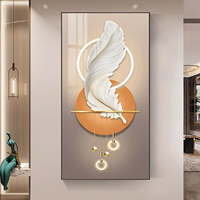 Peintures murales d'ombres avec lumière entourée de peintures décoratives lumineuses, peinture en porcelaine de cristal, art mural, décoration intérieure
