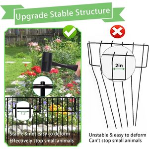 Thrivinest Animal Barrier Fence 17in H x 20ft L Rustproof Metal <b>Wire</b> Outdoor <b>Garden</b> Fence Panel Easily Assembled - Product Image 6