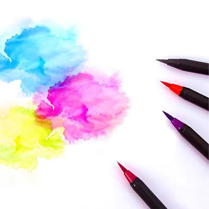 Foska ง่ายต่อการพกพาและเก็บขนแปรงไนลอนที่ทนทานปากกามาร์กเกอร์แปรงสีน้ำแบบน้ำวาดได้24/48/72สี - Product Image 3