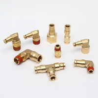 Conectores de Empuje Rápido de Latón de 1/4'' Tipo T para Frenos de Aire DOT, Conector Neumático de Empuje Rápido para Línea de Aire de Camiones y Remolques
