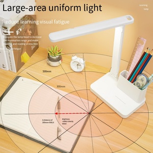 Lampe de table pliable USB LED avec support pour téléphone et porte-stylo, fonction de protection des yeux, lampe de bureau pour écrire et lire - Product Image 6