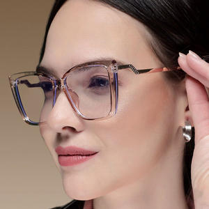 Mujeres señoras gafas Tr90 Anti luz azul resorte bisagra rojo naranja cuadrado Metal oro <span class=keywords><strong>Optica</strong></span> 2025 - Product Image 5