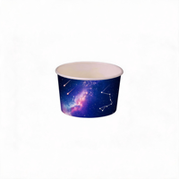 Bol et gobelet en papier pour crème glacée, à paroi simple, recyclables, conformes aux normes alimentaires, avec revêtement PE, logo personnalisé CMYK pour les collations et les desserts glacés