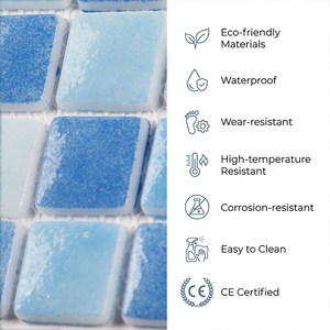 Mosaicos de Vidrio Exóticos en Tono <span class=keywords><strong>Azul</strong></span> <span class=keywords><strong>Caribe</strong></span> para la Construcción de Piscinas Infinitas de Lujo, Antideslizantes - Product Image 2